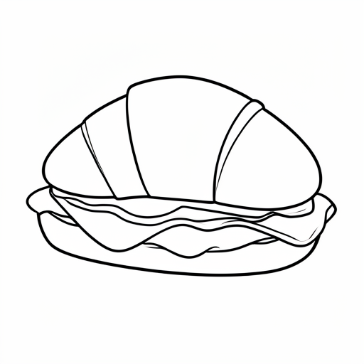 Printable outline of Croissant Sandwich