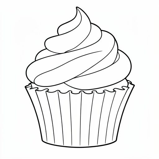Printable outline of Cupcake