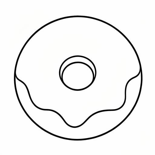 Printable outline of Donut