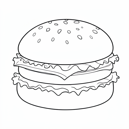 Printable outline of Hamburger