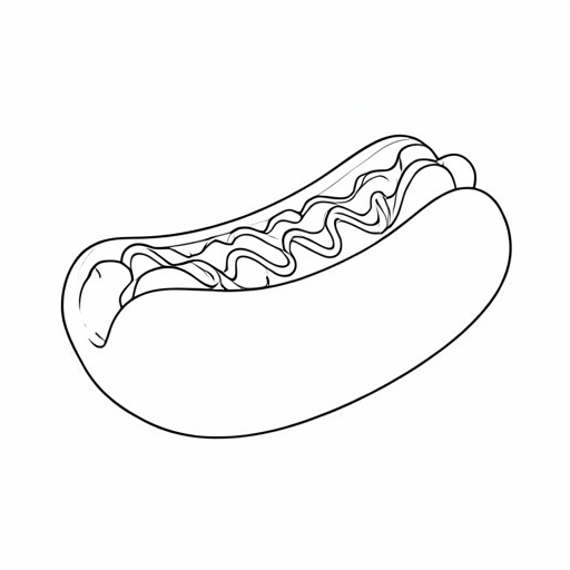 Printable outline of Hot Dog