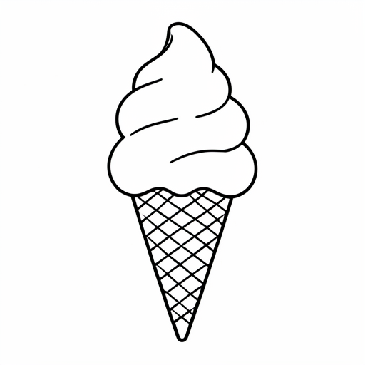Printable outline of Ice Cream Cone