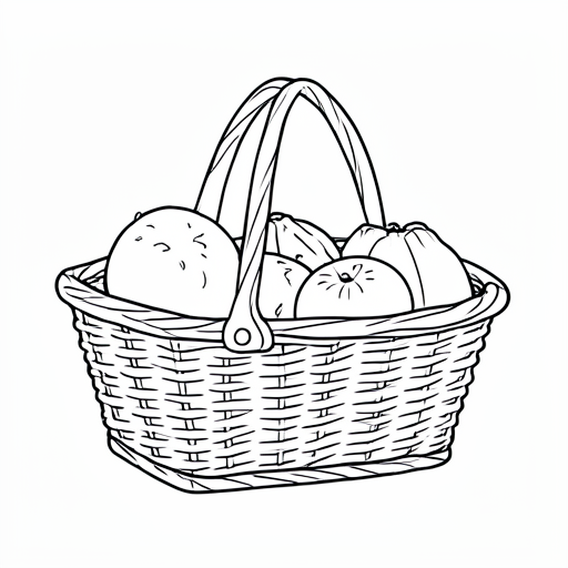 Printable outline of Picnic Basket
