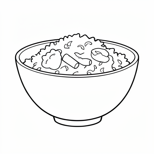 Rice Bowl colouring page outline