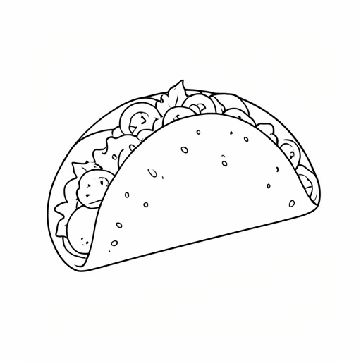 Printable outline of Taco