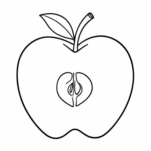 Printable outline of Apple Core