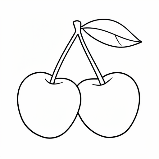Printable outline of Cherry Pair