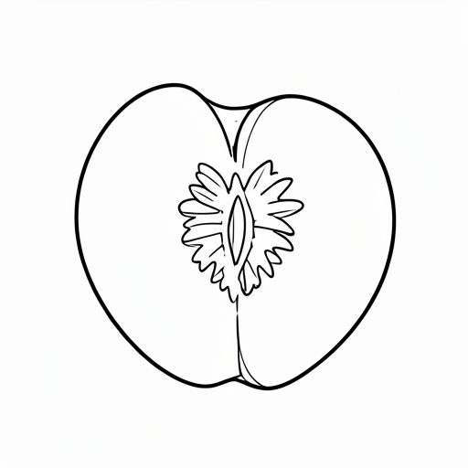 Printable outline of Peach Half