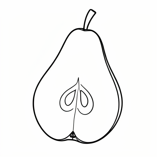 Printable outline of Pear Half