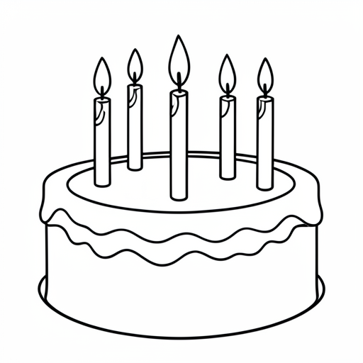 Printable outline of Birthday Cake Candles