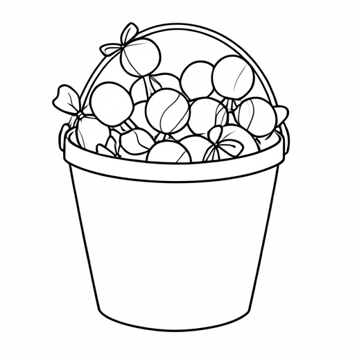 Printable outline of Candy Bucket