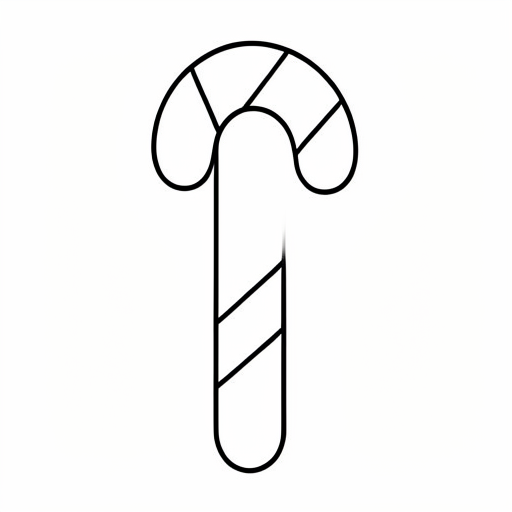 Printable outline of Candy Cane Holiday