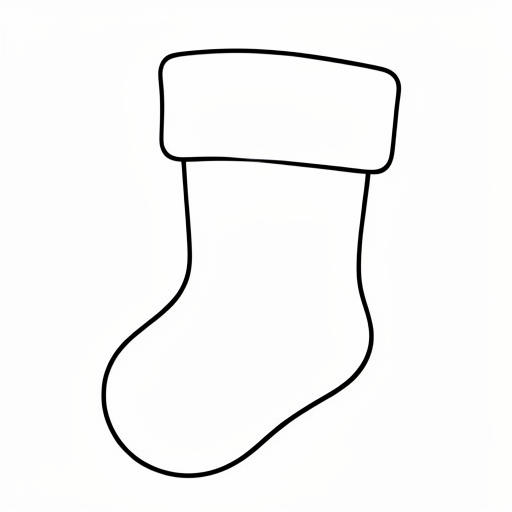 Printable outline of Christmas Stocking