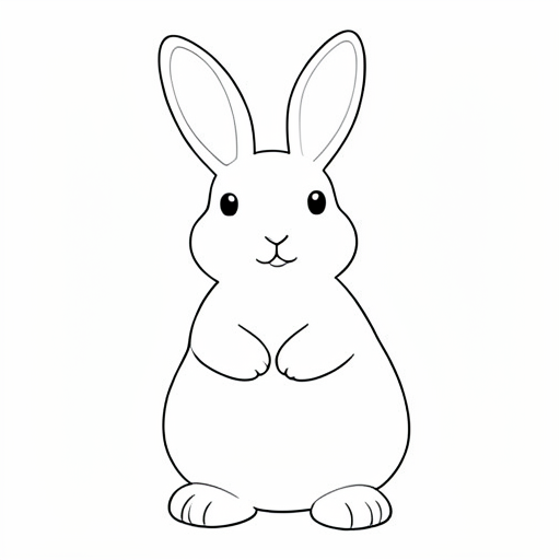 Printable outline of Easter Bunny