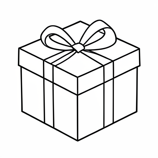 Printable outline of Gift Box