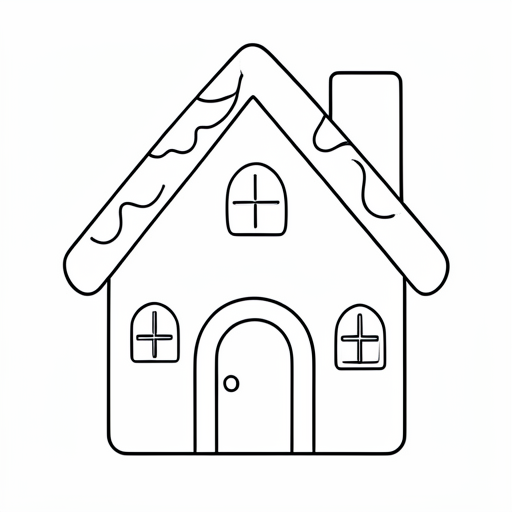 Printable outline of Gingerbread House