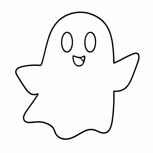 Printable outline of Halloween Ghost