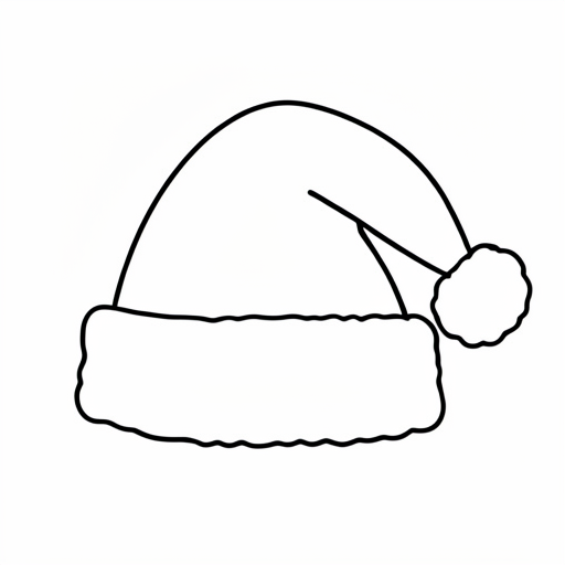 Printable outline of Santa Hat