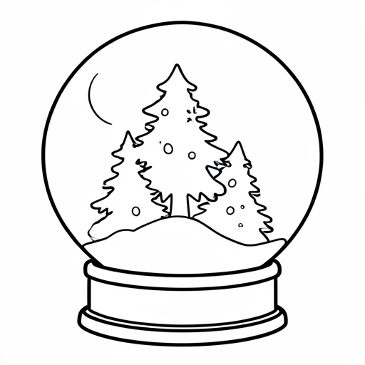 Printable outline of Snow Globe