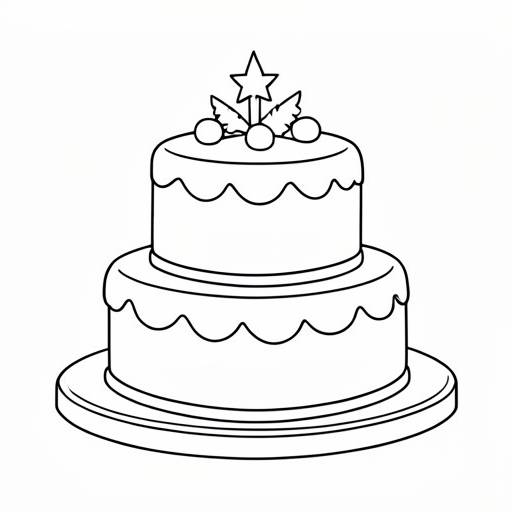 Printable outline of Wedding Cake