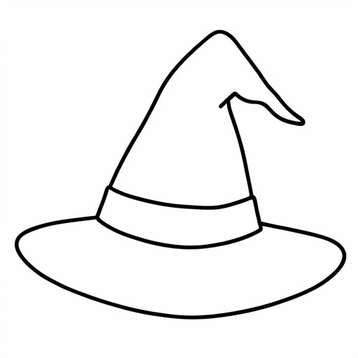 Printable outline of Witch Hat