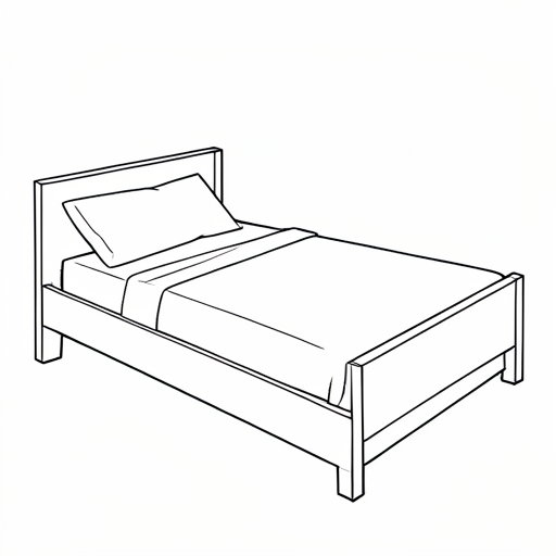 Printable outline of Bed