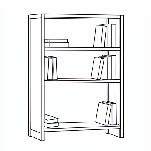 Printable outline of Bookshelf