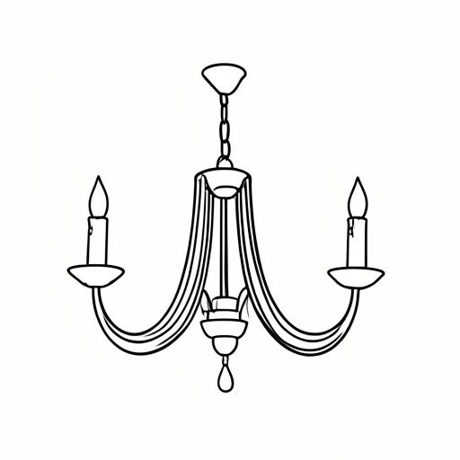 Printable outline of Chandelier