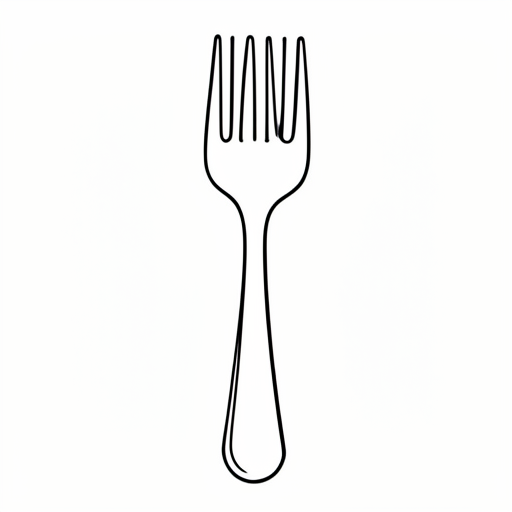 Printable outline of Fork