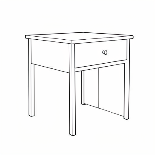Printable outline of Nightstand