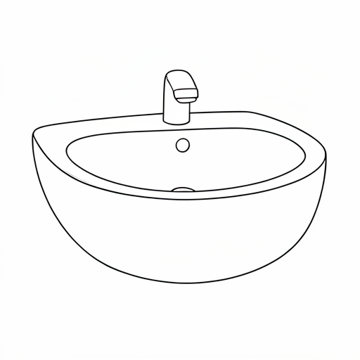 Printable outline of Sink