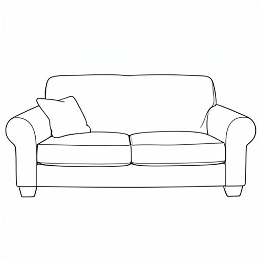 Sofa colouring page outline