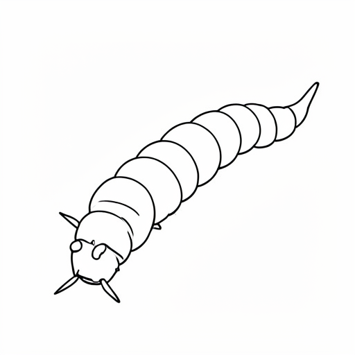 Printable outline of Earthworm
