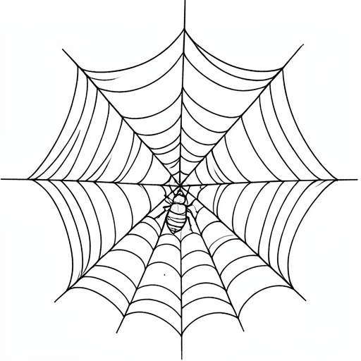Printable outline of Spider Web