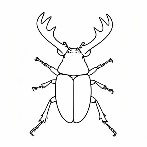Printable outline of Stag Beetle