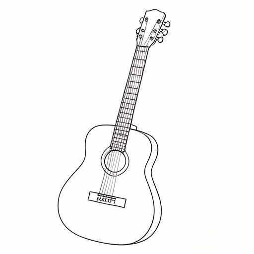 Printable outline of Acoustic Guitar