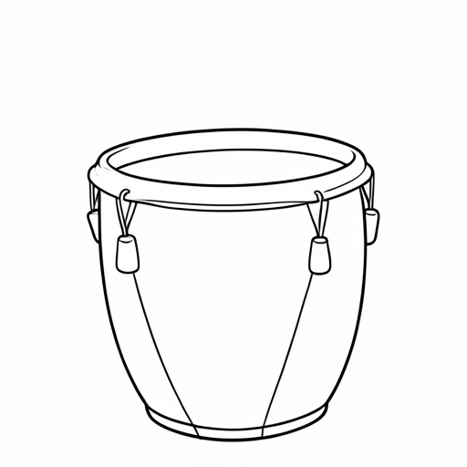 Printable outline of Bongo Drum