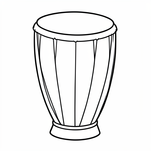 Printable outline of Djembe