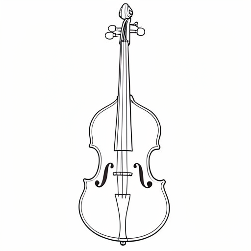 Printable outline of Double Bass