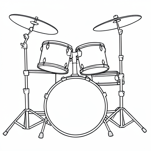 Printable outline of Drum Set