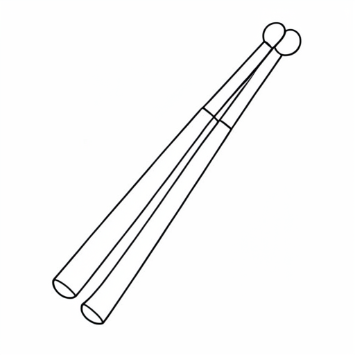 Printable outline of Drumsticks