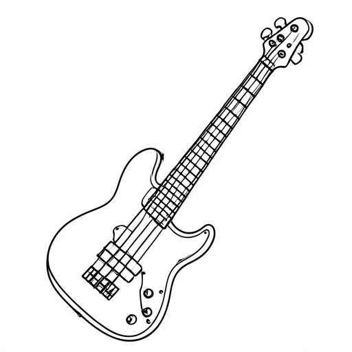 Printable outline of Electric Bass