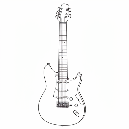 Printable outline of Electric Guitar