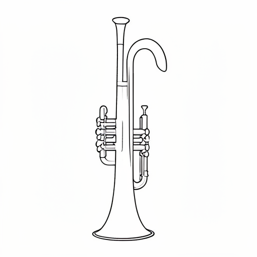 Printable outline of French Horn