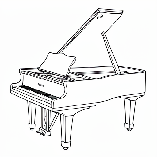 Printable outline of Grand Piano