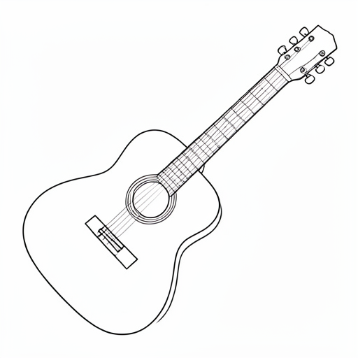 Printable outline of Guitar