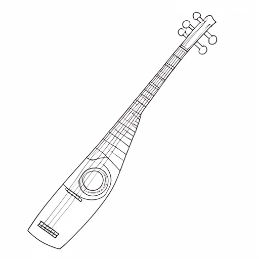 Printable outline of Guzheng
