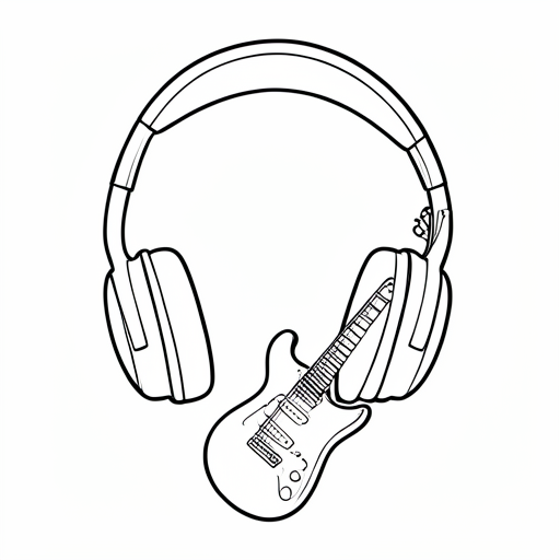 Printable outline of Headphones