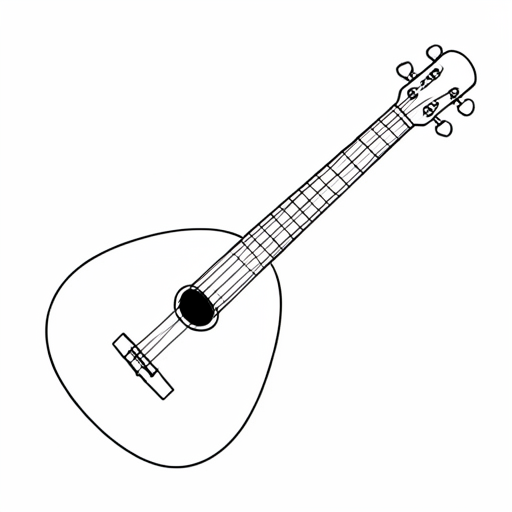Printable outline of Lute