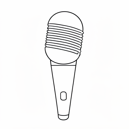 Printable outline of Microphone